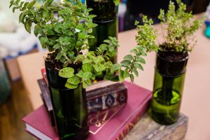 Wine Bottle Planters