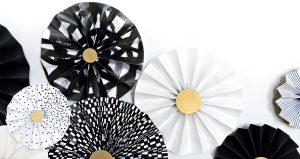Black and White Paper Fan