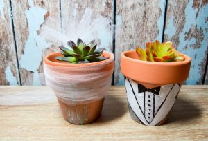 Decorating Flower Pots with Tulle