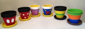 Disney Painted Flower Pots