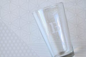 Glass Etching Monogram Stencil