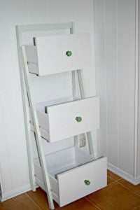 Ladder Bookshelf with Drawers