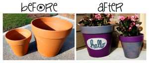 Painting Clay Flower Pots