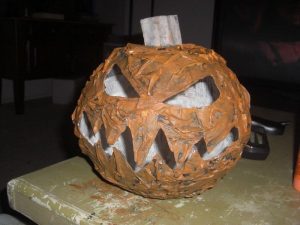 Paper Mache Pumpkin Head