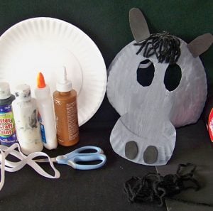 Paper Plate Donkey Mask