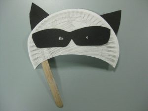 Paper Plate Raccoon Mask