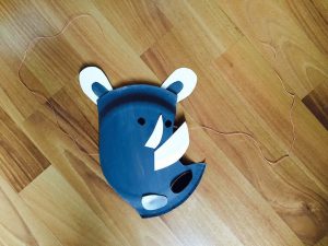 Paper Plate Rhino Mask