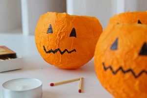 Papier Mache Pumpkin Lanterns