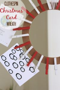 Clothespin Card Hanging Wreath