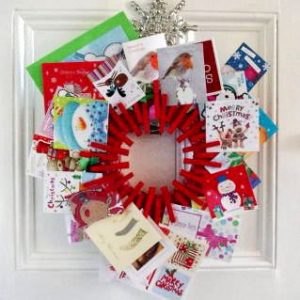 Clothespin Card Holder Wreath