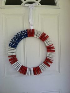 Clothespin Wreath 4th of July