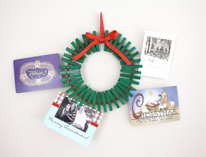 Clothespin Wreath Christmas Cards
