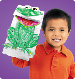 Frog Paper Bag Puppet