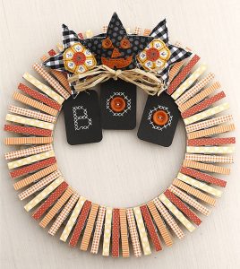 Halloween Clothespin Wreath