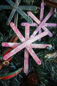 Popsicle Stick Snowflake Ornament