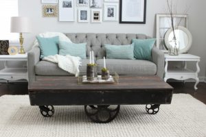 Vintage Industrial Cart Coffee Table