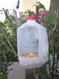 Bird Feeder from Milk Jug