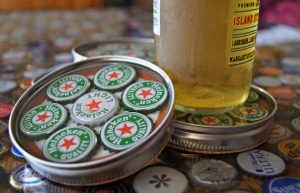 Bottle Cap Coasters Mason Jar