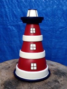 Clay Flower Pot Lighthouse