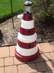 DIY Project Clay Pot Lighthouse