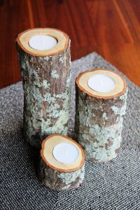 Log Pillar Candle Holders