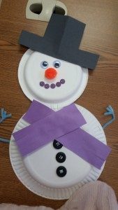 Paper Plate Snowman Craft