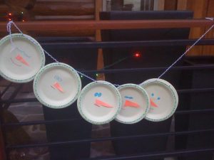 Paper Plate Snowman Garland