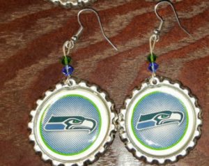 Seahawks Bottle Cap Earrings