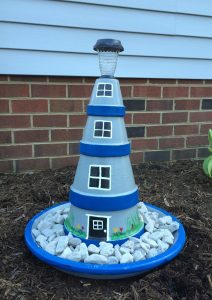 Terra Cotta Clay Pot Lighthouse