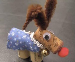 Wine Cork Reindeer Christmas Ornament