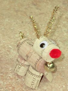 Wine Cork Reindeer Ornament