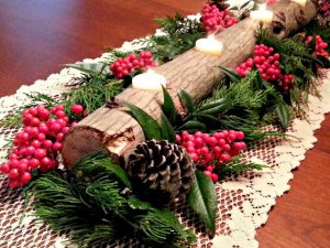 Yule Log Candle Holder