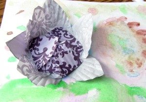 Cupcake Liner Flower Cards