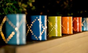 Painted Tin Can Lanterns