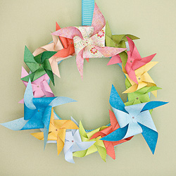 Paper Pinwheel Wreath