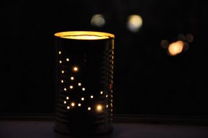 Tin Can Lantern in Halloween Pattern