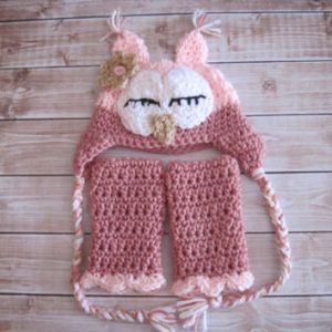 Crochet Owl Hat and Leg Warmers