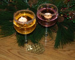 Glitter Wine Glass Candle Holders