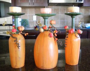 Halloween Wine Glass Candle Holders