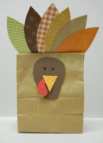 Paper Bag Turkey Craft with Rice