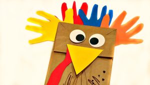 Paper Bag Turkey Puppet Template