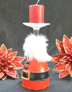 Santa Wine Glass Candle Holder