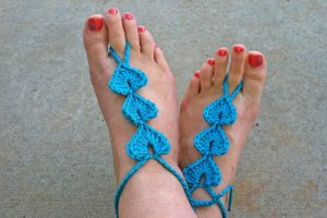 Crochet Barefoot Sandals Foot Thongs Pattern