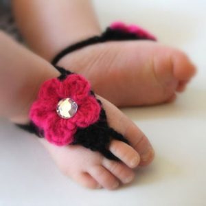 Crochet Barefoot Sandals for Baby
