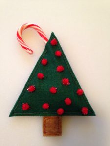 Felt Christmas Tree Candy Cane Holder