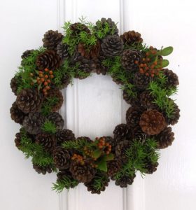 Making a Pinecone Wreath