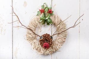Pinecone Reindeer Wreath