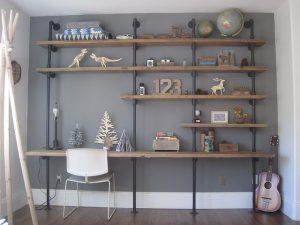 Pipe Bookshelf Desk