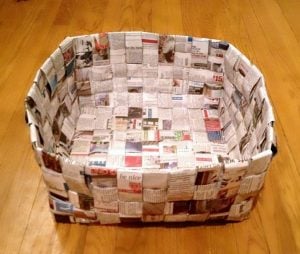 Basket from Newspaper