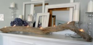 Long Driftwood Candle Holder